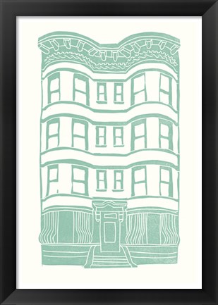 Framed Williamsburg Building 4 (Brownstone) Print