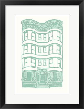 Framed Williamsburg Building 4 (Brownstone) Print