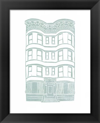 Framed Williamsburg Building 4 (Brownstone) Print