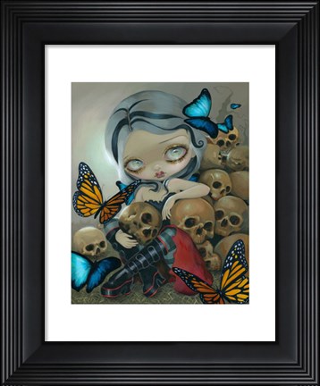 Framed Butterflies and Bones Print