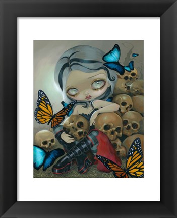 Framed Butterflies and Bones Print