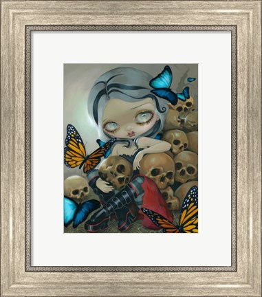 Framed Butterflies and Bones Print