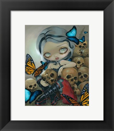 Framed Butterflies and Bones Print