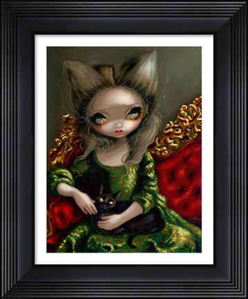 Framed Princess with a Black Cat Print
