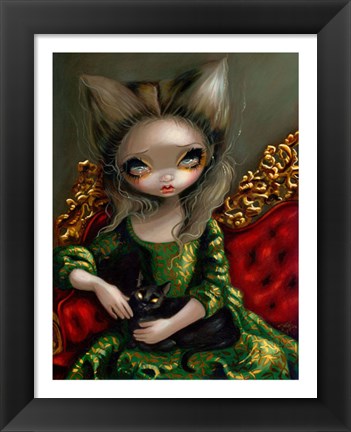 Framed Princess with a Black Cat Print