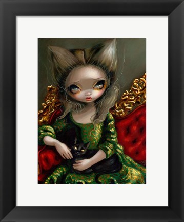 Framed Princess with a Black Cat Print