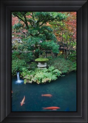 Framed Japanese Garden, Tokyo, Japan Print
