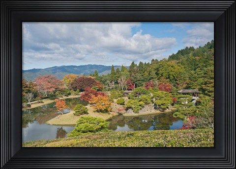 Framed Yokuryuichi Pond, Shugakuin Imperial Villa, Kyoto, Japan Print