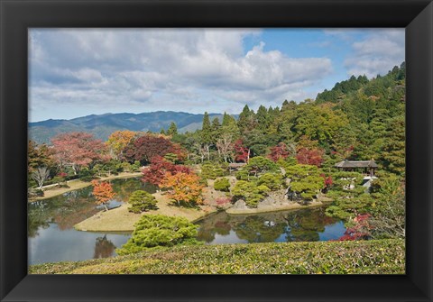 Framed Yokuryuichi Pond, Shugakuin Imperial Villa, Kyoto, Japan Print