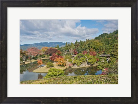 Framed Yokuryuichi Pond, Shugakuin Imperial Villa, Kyoto, Japan Print