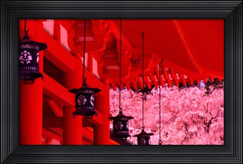 Framed Heian Shrine in Spring, Shinto, Kyoto, Japan Print