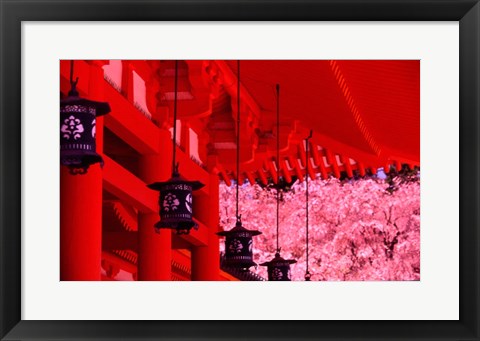 Framed Heian Shrine in Spring, Shinto, Kyoto, Japan Print