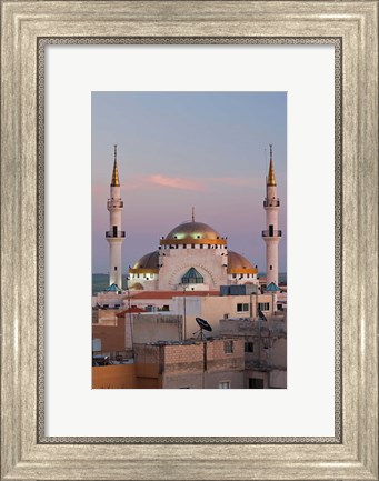 Framed Jordan, Kings Highway, Madaba, Town view with mosque Print