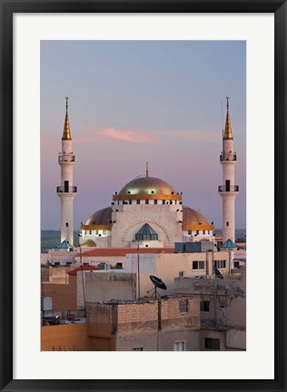 Framed Jordan, Kings Highway, Madaba, Town view with mosque Print