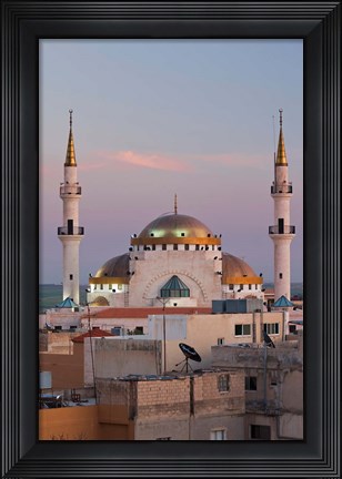 Framed Jordan, Kings Highway, Madaba, Town view with mosque Print