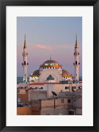 Framed Jordan, Kings Highway, Madaba, Town view with mosque Print