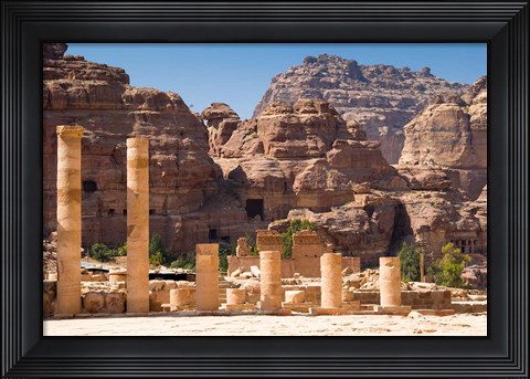 Framed Great Temple, Petra, UNESCO Heritage Site, Jordan Print