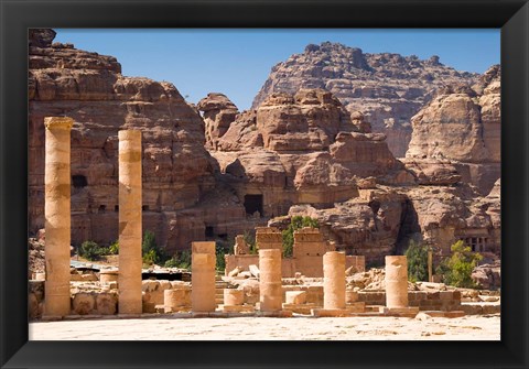 Framed Great Temple, Petra, UNESCO Heritage Site, Jordan Print