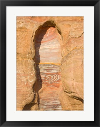 Framed Rock texture of cave wall, Petra, Jordan Print