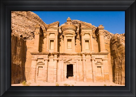 Framed Monastery or El Deir, Petra, UNESCO Heritage Site, Jordan Print