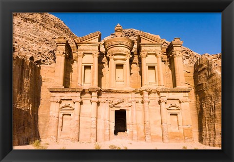 Framed Monastery or El Deir, Petra, UNESCO Heritage Site, Jordan Print