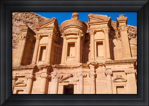 Framed Monastery or El Deir, Petra, UNESCO World Heritage Site, Jordan Print