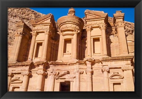 Framed Monastery or El Deir, Petra, UNESCO World Heritage Site, Jordan Print