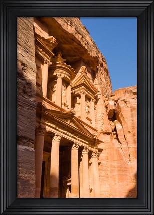Framed Treasury, El-Khazneh, Petra, UNESCO Heritage Site, Jordan Print