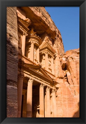 Framed Treasury, El-Khazneh, Petra, UNESCO Heritage Site, Jordan Print