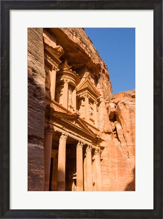 Framed Treasury, El-Khazneh, Petra, UNESCO Heritage Site, Jordan Print