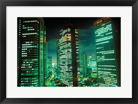 Framed Nightscape, Tokyo, Japan Print