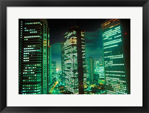 Framed Nightscape, Tokyo, Japan Print