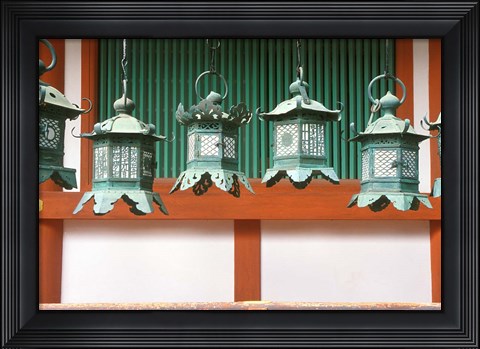 Framed Kasuga Lanterns, Kasuga Shrine, Nara, Japan Print