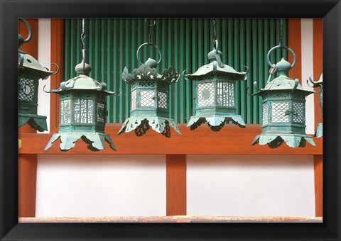 Framed Kasuga Lanterns, Kasuga Shrine, Nara, Japan Print