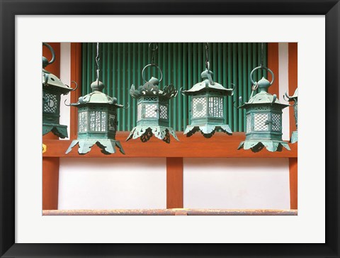 Framed Kasuga Lanterns, Kasuga Shrine, Nara, Japan Print