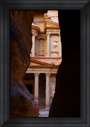 Framed Jordan, Petra, Treasury (Al-Khazneh), Siq, tomb Print