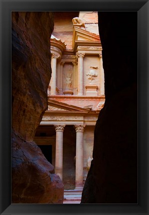 Framed Jordan, Petra, Treasury (Al-Khazneh), Siq, tomb Print