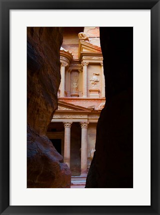 Framed Jordan, Petra, Treasury (Al-Khazneh), Siq, tomb Print