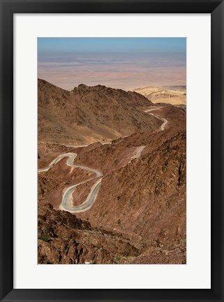 Framed Jordan, Winding highway from Wadi Musa to Wadi Araba Print