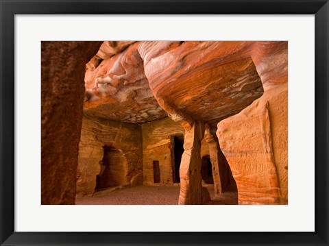 Framed Jordan, Petra, Exterior Siq, Tombs Print