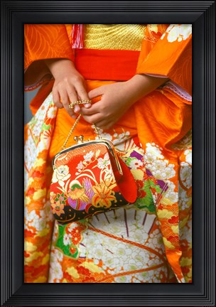 Framed Meriji Shrin, Shichigosan Festival, Harajuku, Tokyo, Japan Print