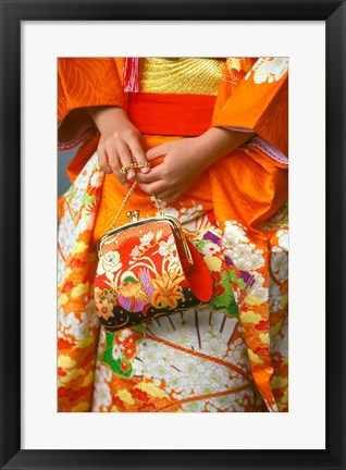 Framed Meriji Shrin, Shichigosan Festival, Harajuku, Tokyo, Japan Print