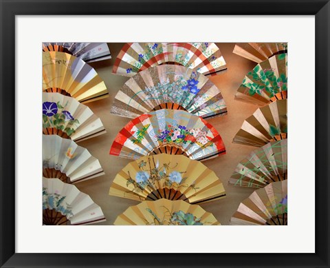 Framed Folding Fan, Kyoto, Japan Print