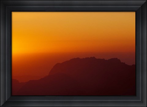 Framed Sunset on Petra Valley, Jordan Print