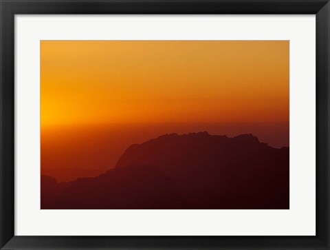 Framed Sunset on Petra Valley, Jordan Print