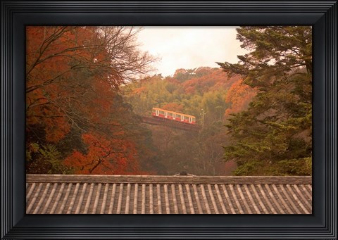 Framed Fall Color around Cable Train Railway, Kyoto, Japan Print