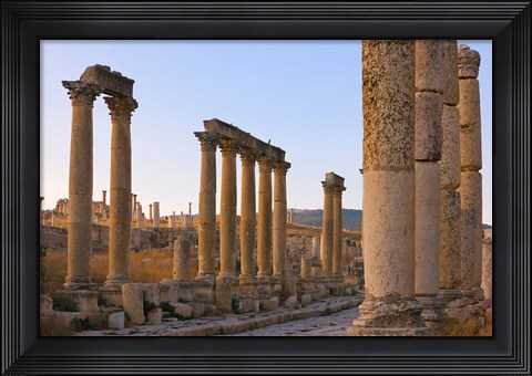 Framed Column street in ancient Jerash ruins, Amman, Jordan Print