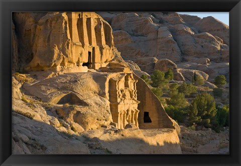 Framed Obelisks Tomb, Petra, Jordan Print