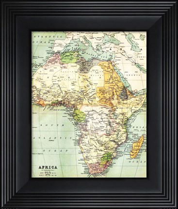 Framed Map of Africa 1885 Print