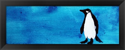 Framed Blue Penguin IV Print